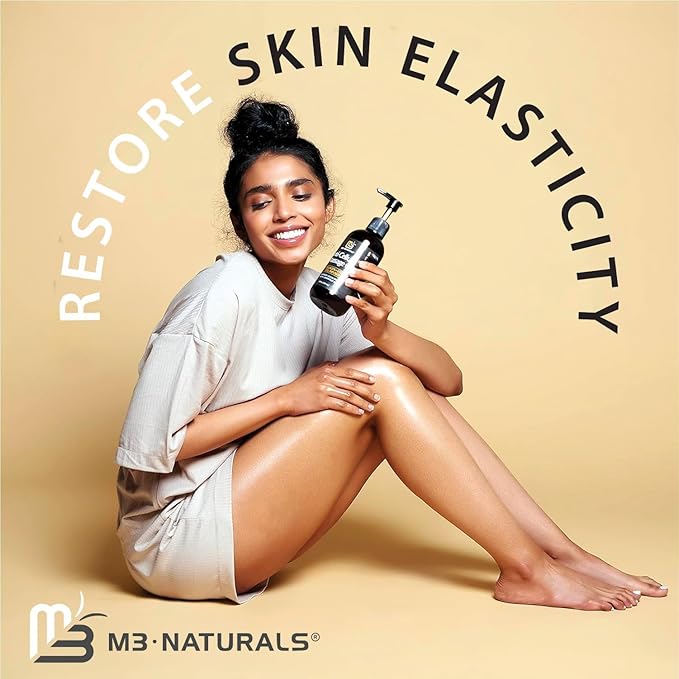 M3 Naturals Firming Body Massage Oil with Collagen & Stem Cell – Helps Smooth The Appearance of Cellulite & Improve Skin Texture – Refreshing Aromatherapy Body Oil for Legs & Full Body – 16 Fl Oz-BrightBean Baby