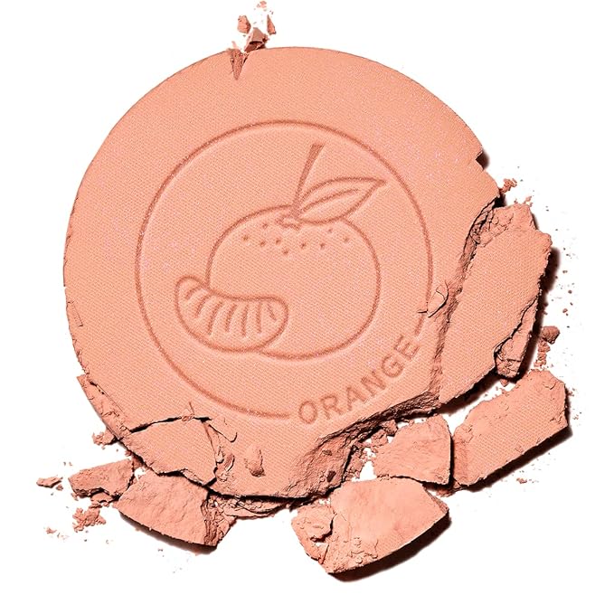 Face Blush, Powder Blush Makeup, Longlasting Highly Pigmented Face makeup, Smooth, Vegan & Cruelty Free, 1 Count, 02 ORANGE-BrightBean Baby