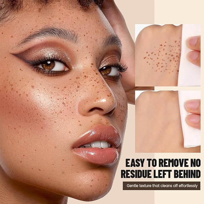 Freckle Stamp Pen, Fake Freckles Stain Marker,5-Dot Faux Liquid Freckle Stamp Cushion for Natural and Lifelike Sunkissed Makeup,Quick Dry Long-Lasting Face Freckle Pencil Tool,04#Caramel-BrightBean Baby