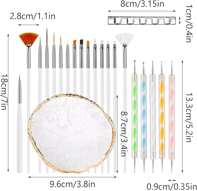 22 Pack Resin Art Palette, Makeup Mixing Palette, Gold Edge Nail Art Tool Gel Design Nail Art Makeup Mixing Tray DIY-BrightBean Baby