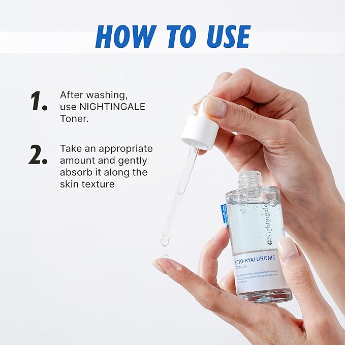 Nightingale Ecto-hyaluronic Ampoule with Hyaluronic Acid, Ectoin, Hydrating Face Serum for Dry Skin, Non-greasy formula, Hypoallergenic, Fragrance & Alcohol Free, Allergen Free, Cruelty Free, Vegan-BrightBean Baby