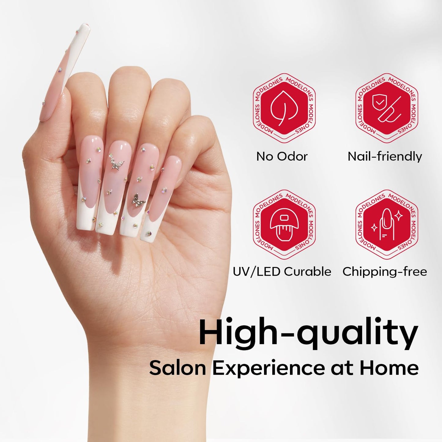 modelones Long Square Nail Tips, 2XXL Straight No C Curve Half Cover Soft Gel Tips Pre-shaped Acrylic Fake Nails False Clear Press on Extension Gel Kit Manicure DIY at Home 216PCS 12Sizes-BrightBean Baby