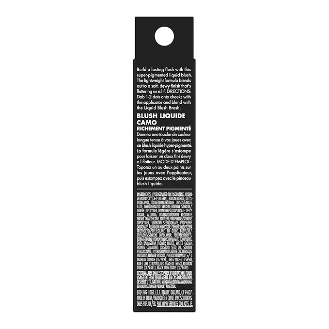 e.l.f. Camo Liquid Blush, Long-lasting Liquid Blush For High-pigment Color, Creates A Soft, Dewy Finish, Vegan & Cruelty-free, Suave Mauve