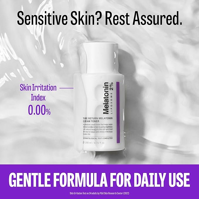 Time Return Melatonin Cream Toner | Highly Moisturizing Facial Toner for Sensitive Skin | Clarifying & Calming Toner for Face | Hydrating Toner for Face | Toner Cream Skin Toner (6.76 fl oz)-BrightBean Baby