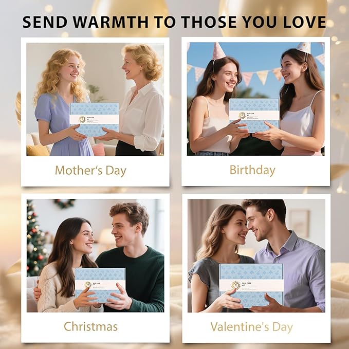 Spa Gift Set, 28pcs Ylang Facial Skin Care Set includes Face Cream, Bath Oil, Serum, Shower Accessories, Clay Mask. Bath & Body Set, Body & Facial Kit for Women & Men, Birthday, Christmas, Dad, Mom-BrightBean Baby