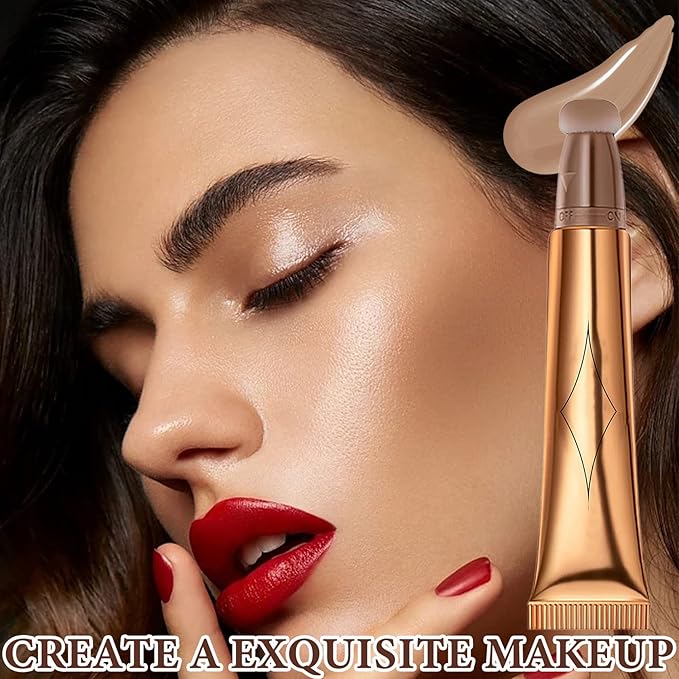 Liquid Contour Beauty Wand,Stick with Cushion Applicator,Cream Contour,Long Lasting Smoothly Moisturizng Silky Contour Stick Face Contouring Stick-BrightBean Baby