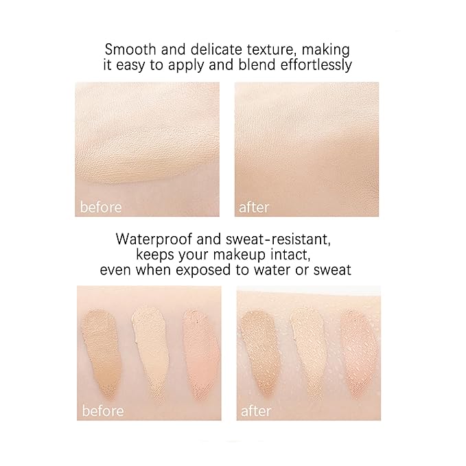 Mallofusa Single Color Face Makeup Concealer Foundation Palette Moisturizing 0.49oz (Black)-BrightBean Baby