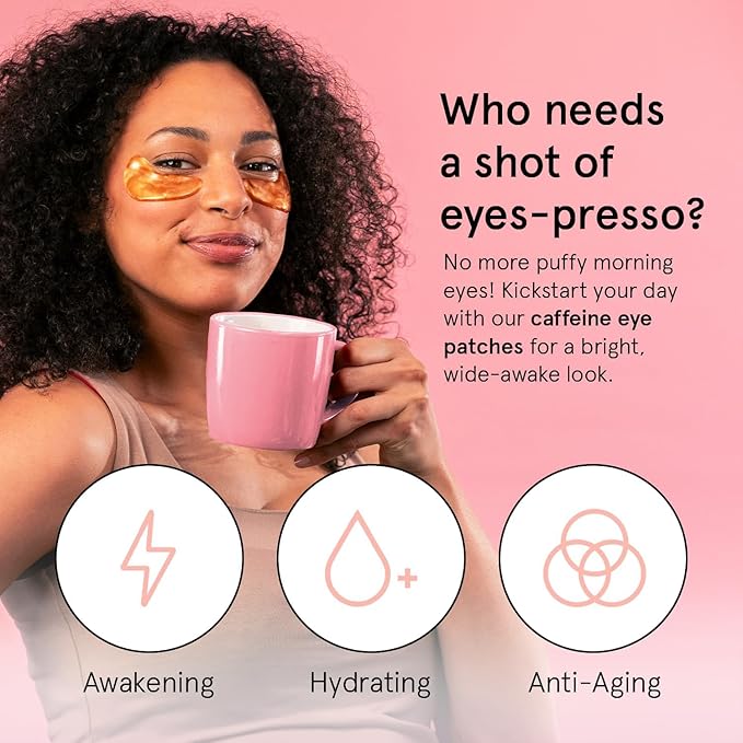 grace & stella Caffeine Under Eye Patches - Awakening Eye Patches for Puffy Eyes and Dark Circles - Under Eye Mask Patches with Niacinamide & Hyaluronic Acid - Vegan, Cruelty-Free (Bronze, 6 Pairs)-BrightBean Baby