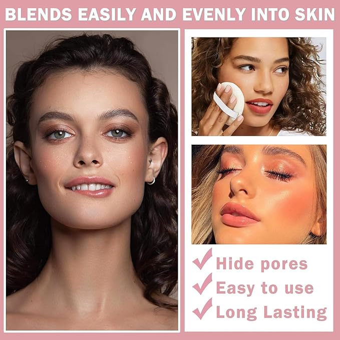 Loose Face Powder Setting Powder, Shimmer Glitter Loose Powder, Matte Finishing Powder Shine, Waterproof, Oil Control, Lightweight Face Powder Makeup for All Skin Tones (Dark Complexion Shimmer)-BrightBean Baby