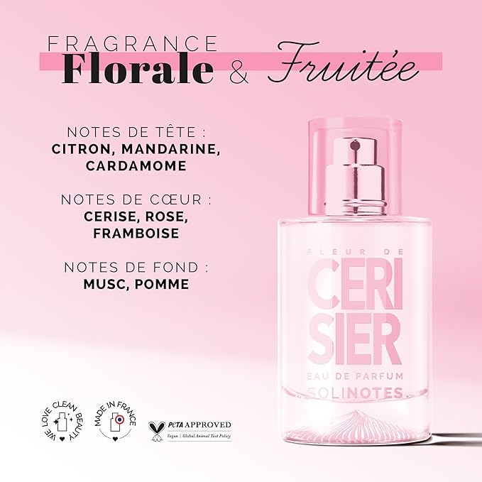 SOLINOTES Cherry Blossom Perfume for Women - Eau De Parfum | Delicate Floral and Soothing Scent - Made in France - Vegan - 1.7 fl.oz-BrightBean Baby