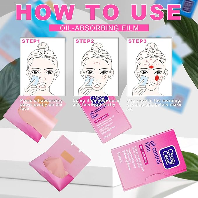 Oil Control Film Replacment for Clean & Clear Oil-absorbing Sheets,3 Pack (Grapefruit Fragrance) Oil Blotting Sheets For Face,Makeup Friendly High-performance Handy Face Blotting Paper for Oily Skin-BrightBean Baby