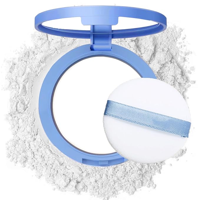 Oil Control Face Pressed Powder,Matte Smooth Flawless Setting Powder Makeup,Waterproof Long Lasting Finishing Powder,Cruelty Free Lightweight Face Cosmetics,0.35Oz(WHITE)-BrightBean Baby