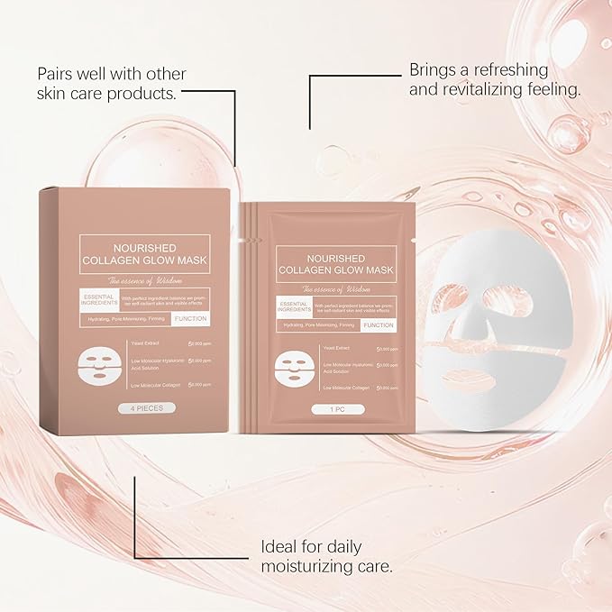 Retinol Collagen Face Mask – Korean Tightening Hydrogel Overnight Mask, Deep Moisturizing & Elasticity Boost, Long-Lasting Hydration & Brightening Skin (Collagen Face Mask)-BrightBean Baby