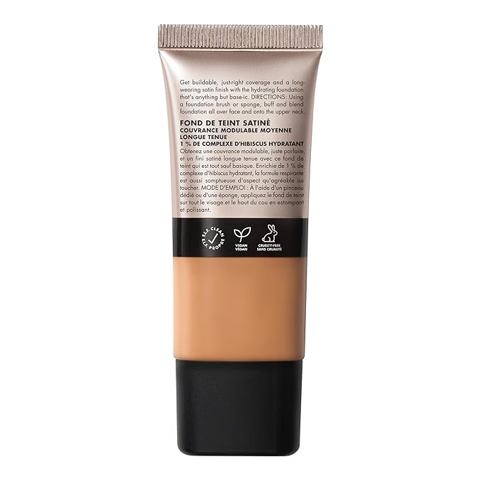 e.l.f. Soft Glam Foundation, Medium Coverage, Long-Lasting & Buildable Foundation For A Smooth, Satin Finish, Vegan & Cruelty-Free, 44 Tan Cool-BrightBean Baby