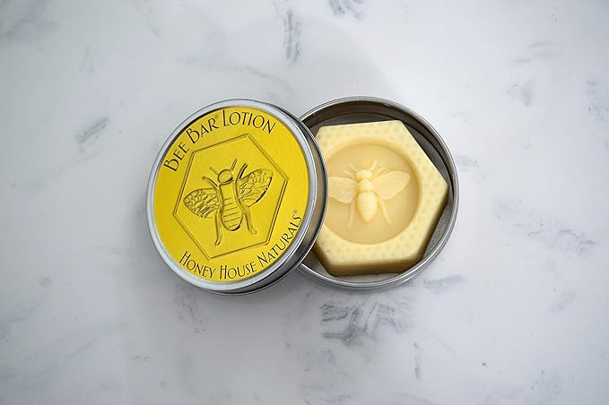 Bee Bar Honey House Naturals Duo – Vanilla - Small 6 Ounce and Large 2 Ounce– All Natural Ultra Moisturizing Lotion Bar Infused with Essential Oils and Butters – Made in USA-BrightBean Baby