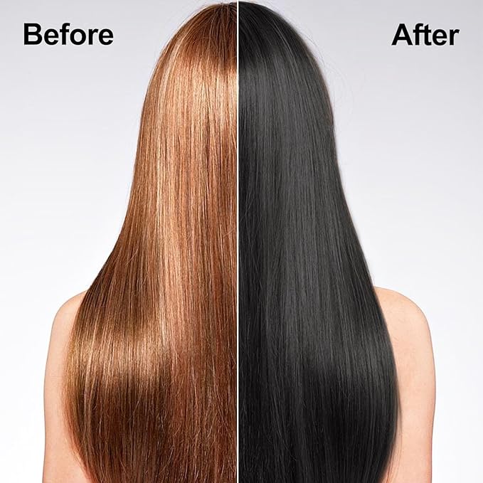 Black Hair Dye, Hair Dye Shampoo for Men and Women, Hair Color Shampoo For Home Use, Shampoo Para Canas, Hair Dye Shampoo 3 in 1, 16.9 Fl Oz (Black)-BrightBean Baby