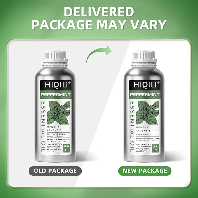 HIQILI Peppermint Essential Oil 32oz 100% Pure Natural Aromatic Oil for Freshening Air, Hair Care, DIY Soap, SPA & Home Use-BrightBean Baby