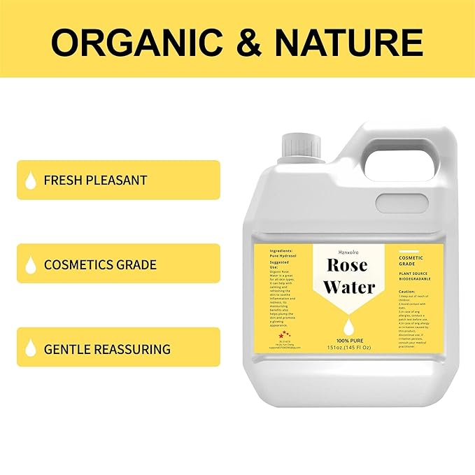 145 fl oz Rose Hydrosol for Face Hydrating Mist Hydration, 100% Pure Rose Water, Cleanses & Softens Skin, Promotes Healthy Skin Cell, Suitable for All Skin Types-BrightBean Baby