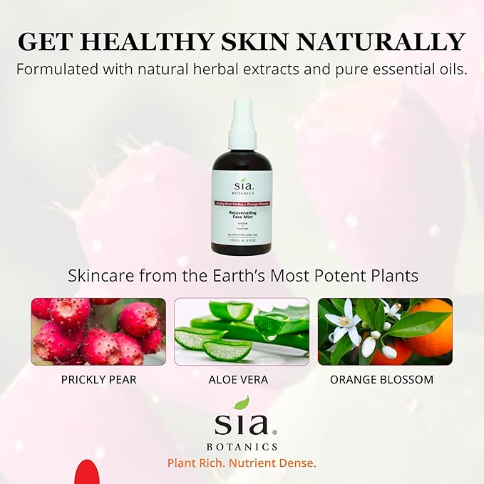 Rejuvenating Face Toner Mist (118ml/4oz Bottle) | Facial Treatment w/Prickly Pear, Aloe Vera, Orange Blossom | Natural, Clean, Botanical Skincare for Women-BrightBean Baby