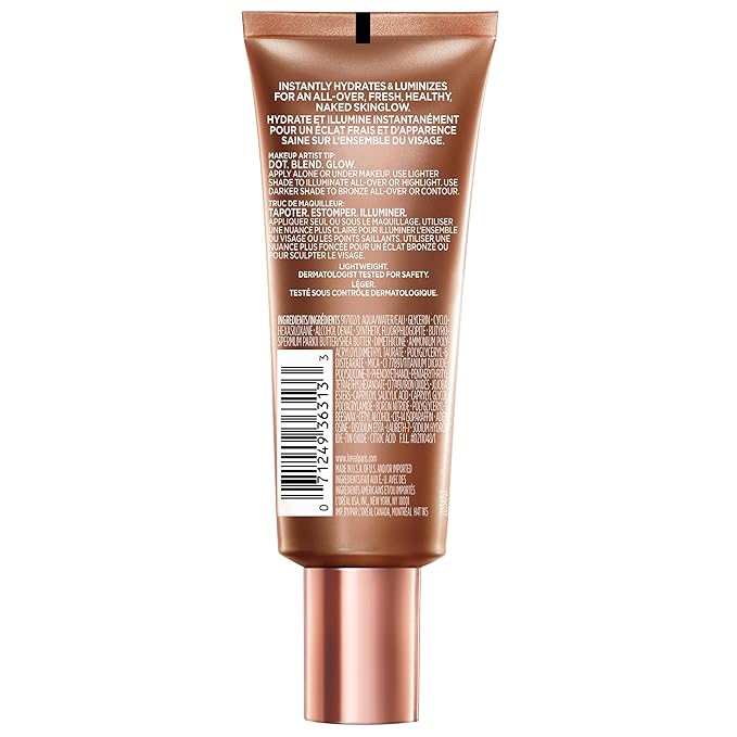 L'Oreal Paris Makeup True Match Lumi Glotion, Natural Glow Enhancer, Illuminator Highlighter, Bronzing Drops For a Sun-Kissed Glow, 904 Deep-BrightBean Baby