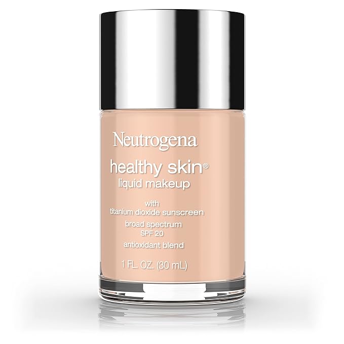 Neutrogena Healthy Skin Liquid Makeup Foundation, Broad Spectrum SPF 20 Sunscreen, Lightweight & Flawless Coverage Foundation with Antioxidant Vitamin E & Feverfew, Medium Beige, 1 fl. oz (Pack of 2)-BrightBean Baby