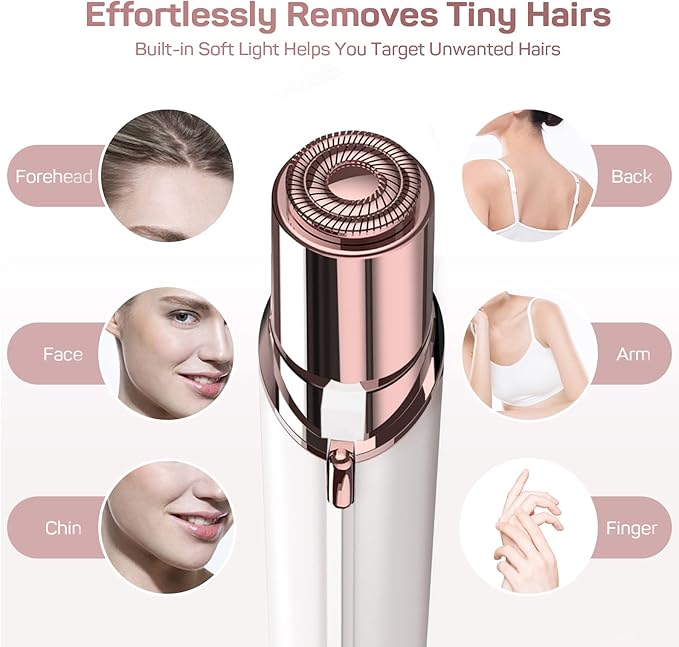 Facial Hair Removal for Women, Gurelax Facial Hair Remover, Hair Removal Device for Peach Fuzz, Chin, Upper Lip, with Flannel Bag