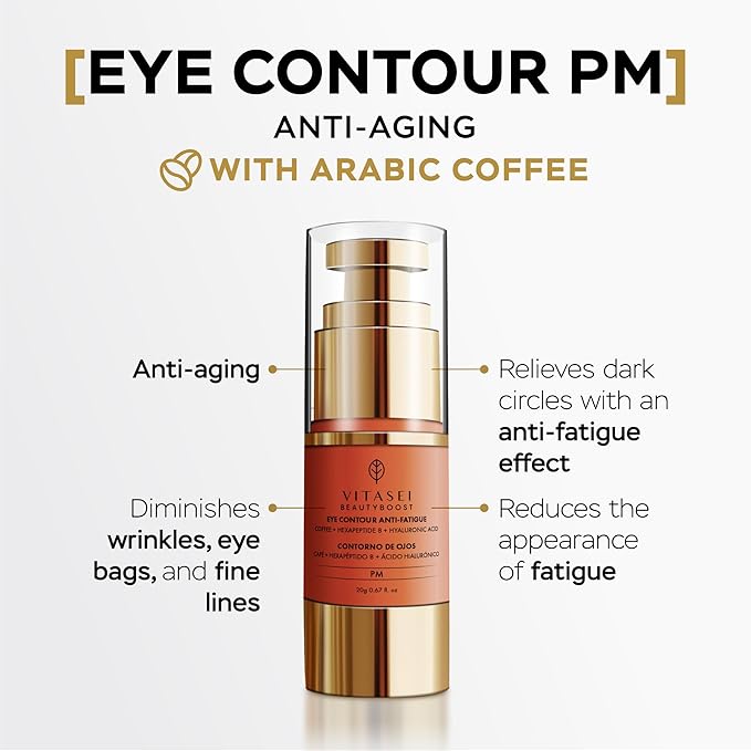 AM/PM Anti-Aging Kit Eye Contour Duo, Deep Hydration Eye Contour Cream with Cotton Stem Cells & Hyaluronic Acid (AM), Eye Contour Anti-Fatigue with Arabic Coffee for Under Eye Lines Protection(PM)-BrightBean Baby
