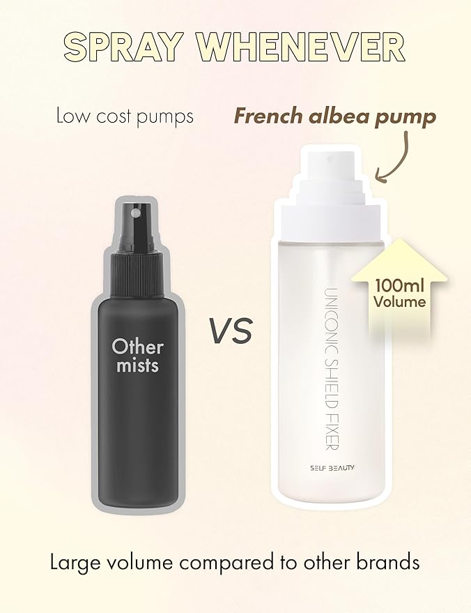 SELF BEAUTY Hydrating Matte Makeup Fixer | Long-Lasting Finish | Lightweight Microfine Mist Spray - 3.38fl.oz, 100ml-BrightBean Baby