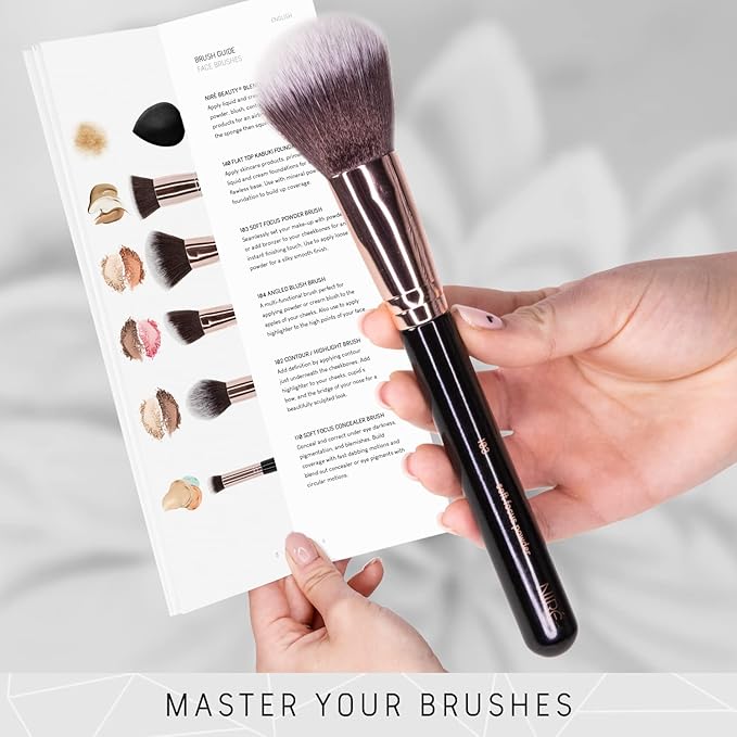 Niré Beauty 15piece Award Winning Professional Makeup Brush Set: Vegan Makeup Brushes with Case, Makeup Sponge, Brush Cleaner, Guide, Gift Box-BrightBean Baby