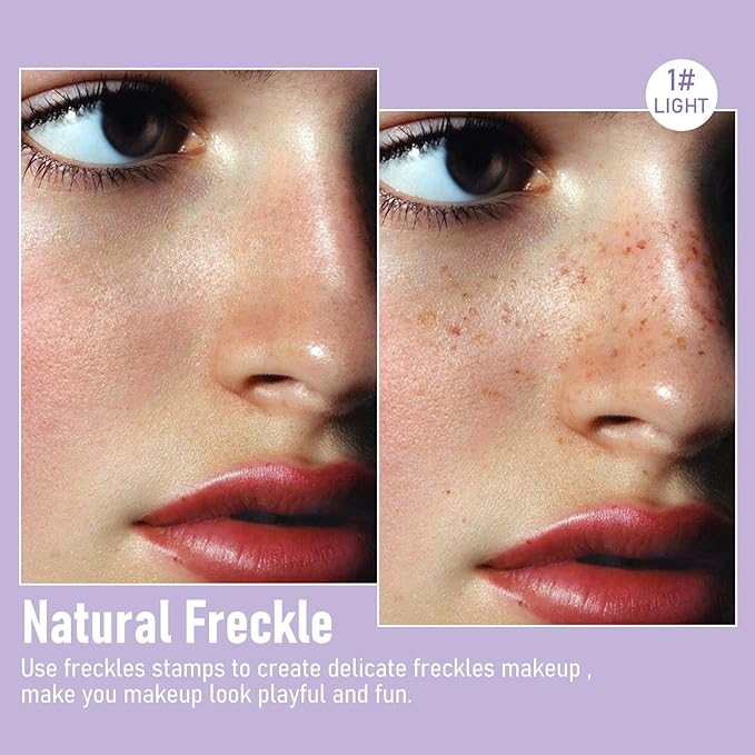 Freckles Stamp Pen, Resistant Faux Liquid Freckle Makeup, Waterproof Sweatproof Quick Dry Long Lasting, Natural Lifelike Sunkissed Matte Finish Fake Freckle Pen-LIGHT-BrightBean Baby