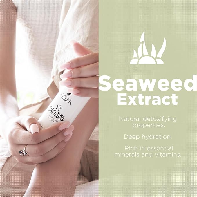 Hydrating Foot Cream for Dry Cracked Heels and Feet, 3.4 fl. oz., Deep Moisturizing Seaweed Extract and Shea Butter, Restores Soft Supple Skin-BrightBean Baby