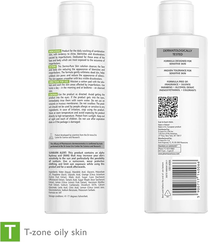 Face & Body Breakout Solution - 3% Mandelic Acid Helps Clarify Blemish & Acne Prone Skin, Face, Back & Chest Pimples Exfoliating & Clearing Treatment, SEBO-ALMOND-CLARIS, 6.42 fl oz-BrightBean Baby