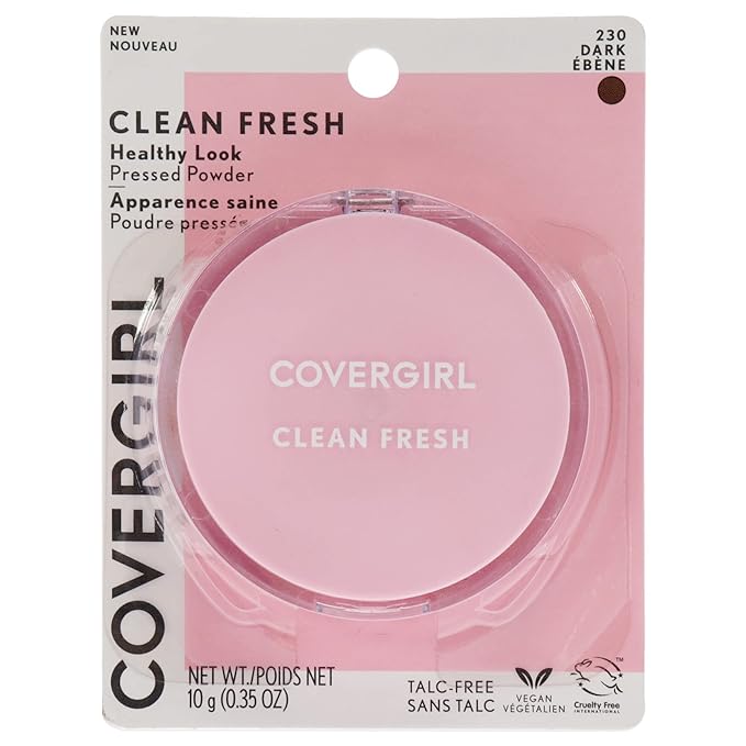 COVERGIRL Clean Fresh Pressed Powder, Dark, 0.35 Oz-BrightBean Baby