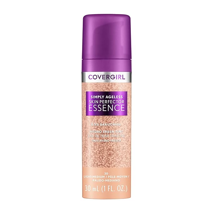 Covergirl Simply Ageless Skin Perfector Essence Foundation Bundle with Shades 50 Medium-Tan and 30 Light-Medium, 1oz Each-BrightBean Baby