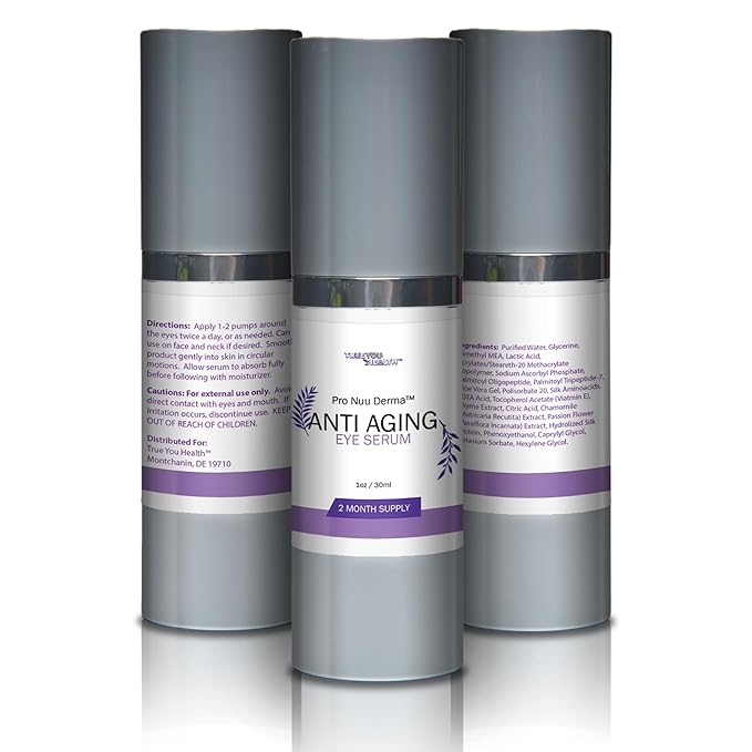Pro Nuu Derma Serum - 2 Month Supply Anti Aging Serum - Our Best Eye Serum - Improve Dark Circles & Wrinkles with Anti Aging Vitamin C Anti Wrinkle Serum - Anti Aging Eye Serum to Aid Skin Stem Cells-BrightBean Baby