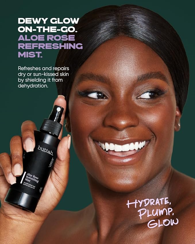 Buttah Skin by Dorion Renaud Aloe Rose Refreshing Mist 4oz - Hydrating Rose Water Face Spray - Refreshing Aloe Facial Mist - Naturally Based Skin Care for Men & Women - Black-Owned Skincare-BrightBean Baby