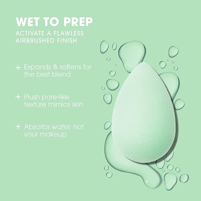 Beautyblender® | Mint Beauty Blender Makeup Sponge, Super-Soft Foam Easily Blends Foundations, Powders & Creams, Made in USA, Reusable, Washable, Streak Free Application, Vegan, Cruelty Free-BrightBean Baby