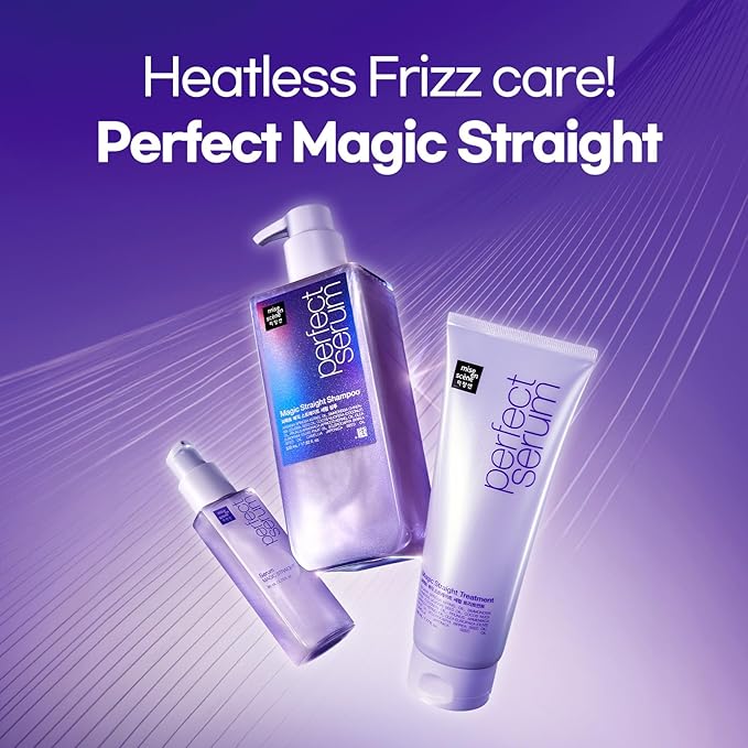Mise En Scene Magic Straight Perfect Serum - Anti Frizz Hair Straightening Serum with heat protectant for straightener, hair tamer oil, Coconut Oil for Smooth, Silky, and Shiny Hair, 2.71 Fl Oz-BrightBean Baby