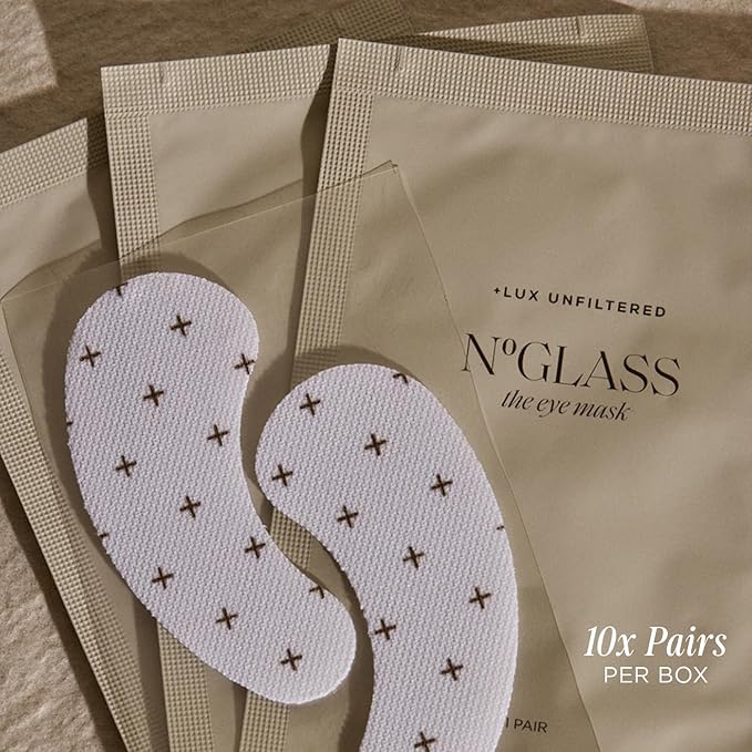 '+ Lux Unfiltered Cooling Under Eye Patches - Anti-Slip Caffeine Infused Korean Eye Mask - Reduces Puffiness, Brightens, & Hydrates Skin - Fragrance Free, Vegan, & Cruelty Free - 10 Count-BrightBean Baby