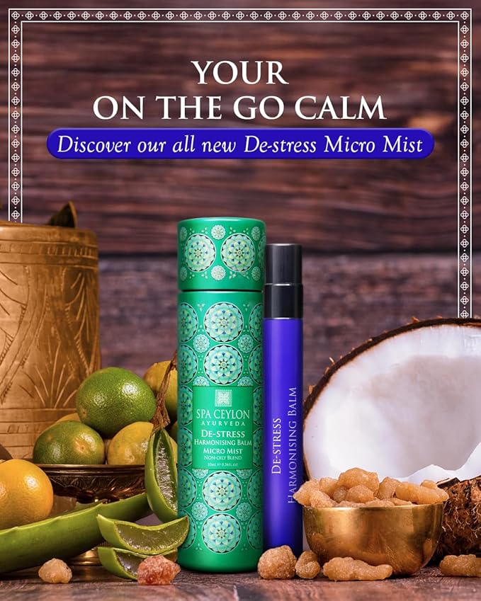 SPA CEYLON DE-STRESS Harmonising Balm micro mist | Instant Cooling Relief | Spray Bottle |Natural & Silicone-Free | Soothes Skin |Paraben-Free | Suitable for all skin types-BrightBean Baby