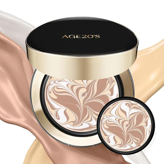 AGE20'S Signature Essence Pact SPF 50+ | Pack of 2 | 23W BEIGE | Cream Foundation, Dewy Finish, Natural Coverage | Korean Cushion Foundation-BrightBean Baby