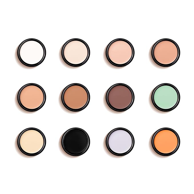 Mallofusa Single Color Face Makeup Concealer Foundation Palette Moisturizing 0.49oz (Black)-BrightBean Baby