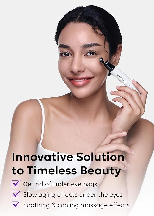 Bewants Eye Roller with Serum Made with Bamboo Water | Eye Serum for Puffiness and Bags Under Eyes | Under eye roller for dark circles | Dark Eyes Circle Treatment | Korean Skincare-BrightBean Baby