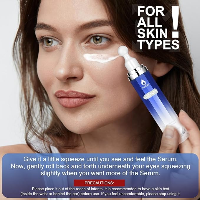 eye serum for dark circles and puffiness - 8% Caffeine, 8% Retinol - Dark Circle Remover, Puffy Eyes & Bags - Under Eye Cream, 1.5 fl. oz-BrightBean Baby