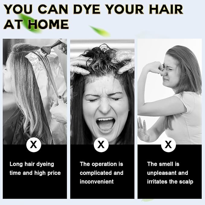 Dark Brown Hair Dye Shampoo 3 in 1 for Gray Coverage for Women Instant Natural Hair Color Shampoo Semi Permanent 500ML - Champu Para Canas Mujer-BrightBean Baby