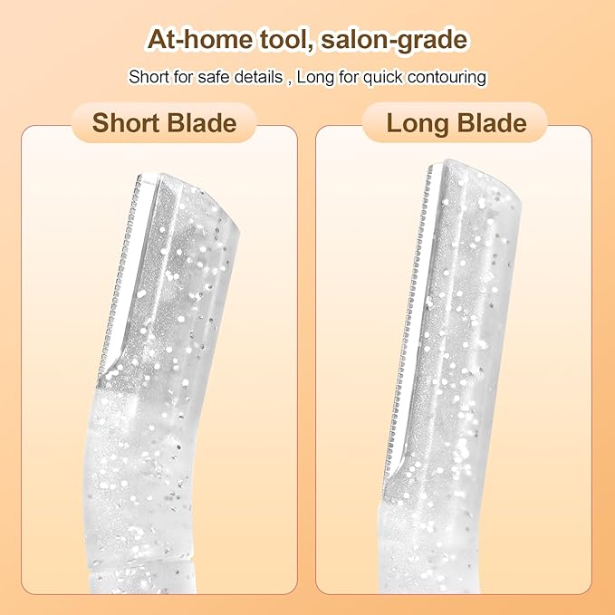 Women’s Dermaplane Razor for Face & Eyebrow - Anti-Cutting Japanese Blades for Eyebrow and Facial Hair Removal, Achieve Silky Skin and Perfect Brows (Transparent, 3 Count)