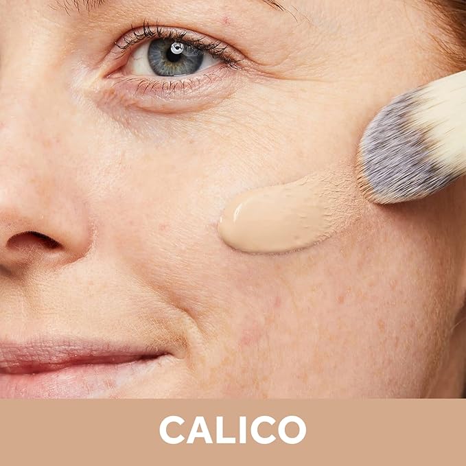 No7 Lift & Luminate Triple Action Serum Foundation - Calico - Liquid Foundation Makeup with SPF 15 for Dewy, Glowy Base - Radiant Serum Foundation for Mature Skin (30ml)-BrightBean Baby