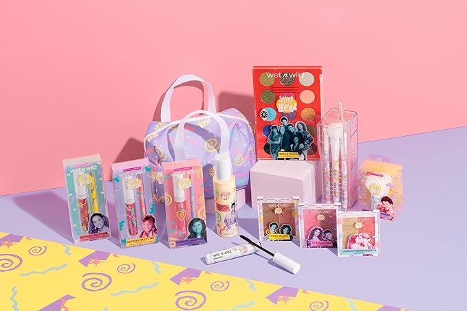 wet n wild Saved By The Bell Full Makeup Collection - Makeup Set with Versatile Brushes, Vibrant Buildable & Blendable Palettes & Lip Tint for Unique Looks, Cruelty-Free & Vegan-BrightBean Baby