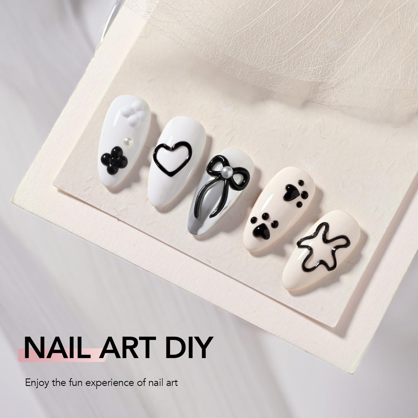 GAOY Black 3D Nail Gel, 15g Sculpting Gel for 3D Nail Art Designs Carving, Molding, Painting, No Wipe Gel for Gems & Charms Decoration, Salon DIY Use-BrightBean Baby