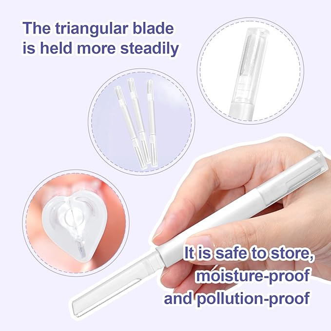 Dermaplane Razor for Women Face & Eyebrow - Dermaplaning Tool for Peach Fuzz Facial Hair Removal,High Precision Blade for Smooth Skin (White, 6 Count)
